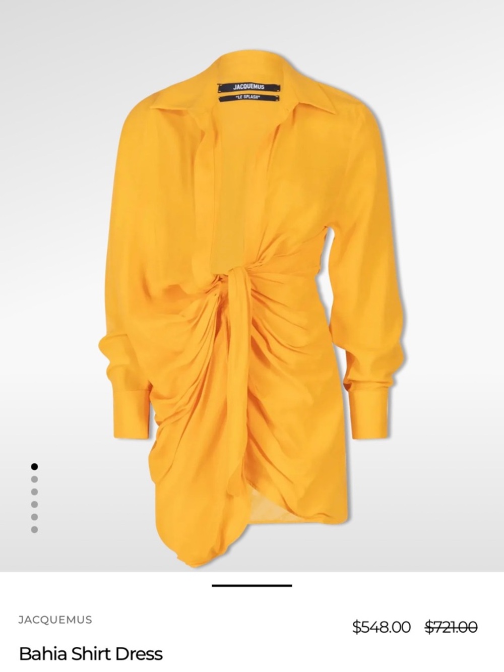 JACQUEMUS Bahia Draped Mini Wrap Dress